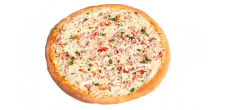 Пицца с беконом и ветчиной